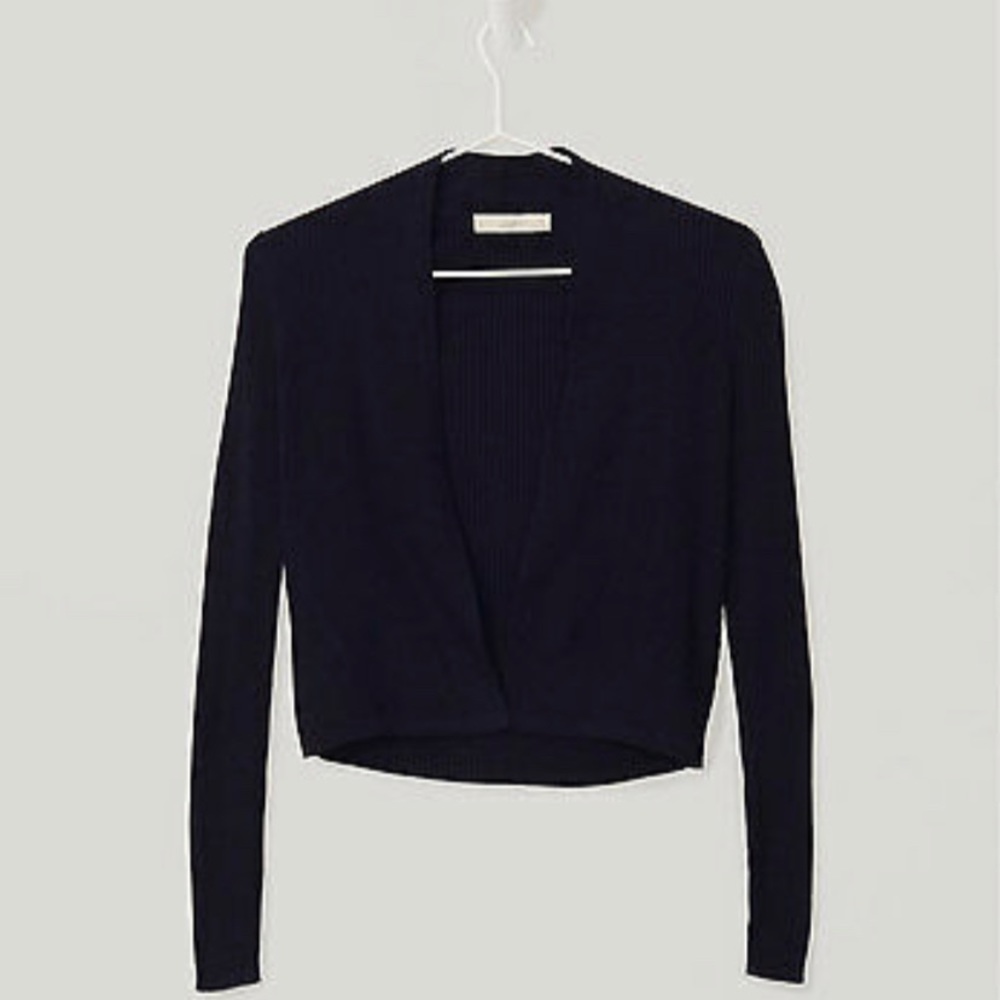 NWOT LOFT Black Ribbed Open Cardigan Size M